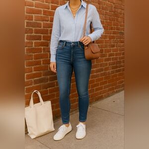 Madewell 10" High-Rise Skinny Jeans in Roz Washington Dark Denim Blue Size 29